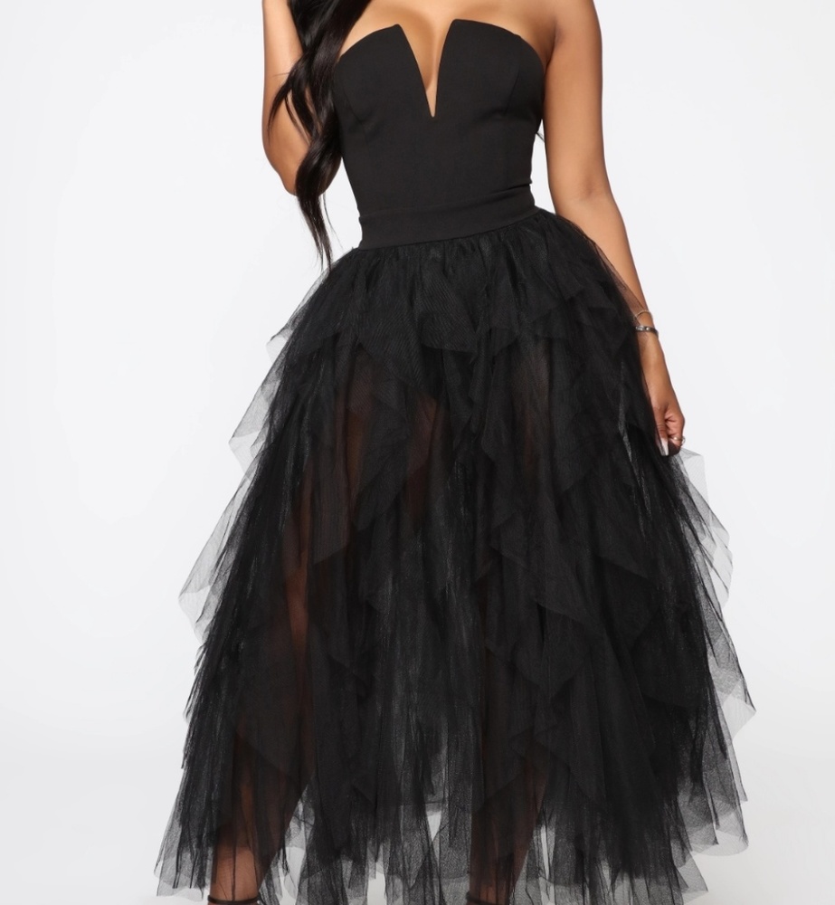 Black tulle dress